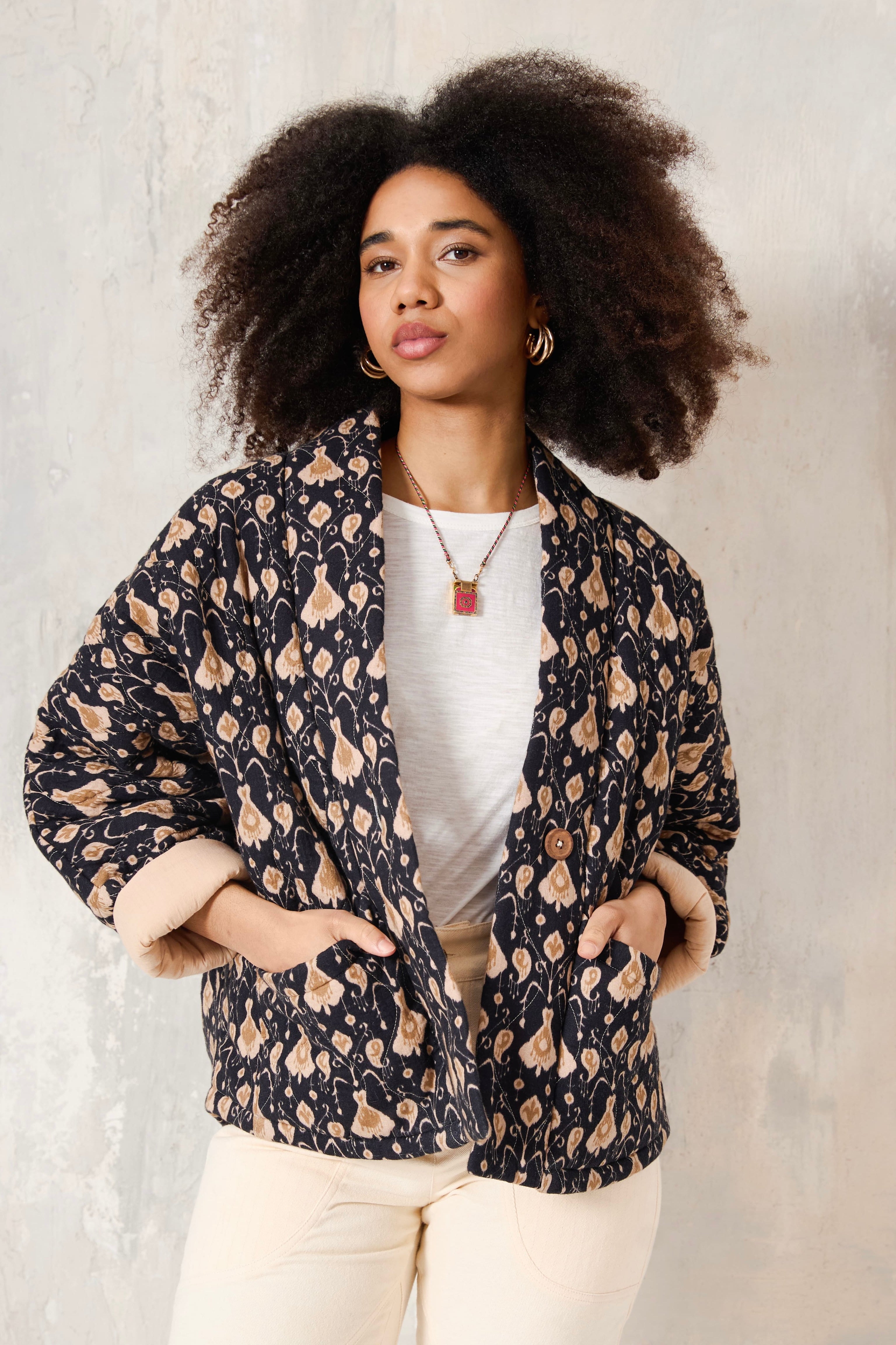 Chicosoleil Ayla veste matelassée paisley tribal coton