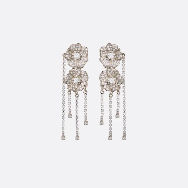 Alessandra Rich Jewellery boucles d'oreilles fleurs cristal argenté
