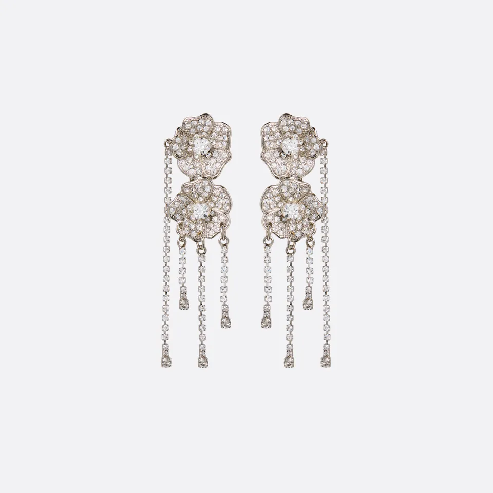 Alessandra Rich Jewellery boucles d'oreilles fleurs cristal argenté