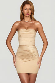 Oh Polly Yesenia 13155C mini robe champagne satin corset