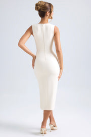 Oh Polly Dresses Aiko 9802 robe ivoire crêpe fente