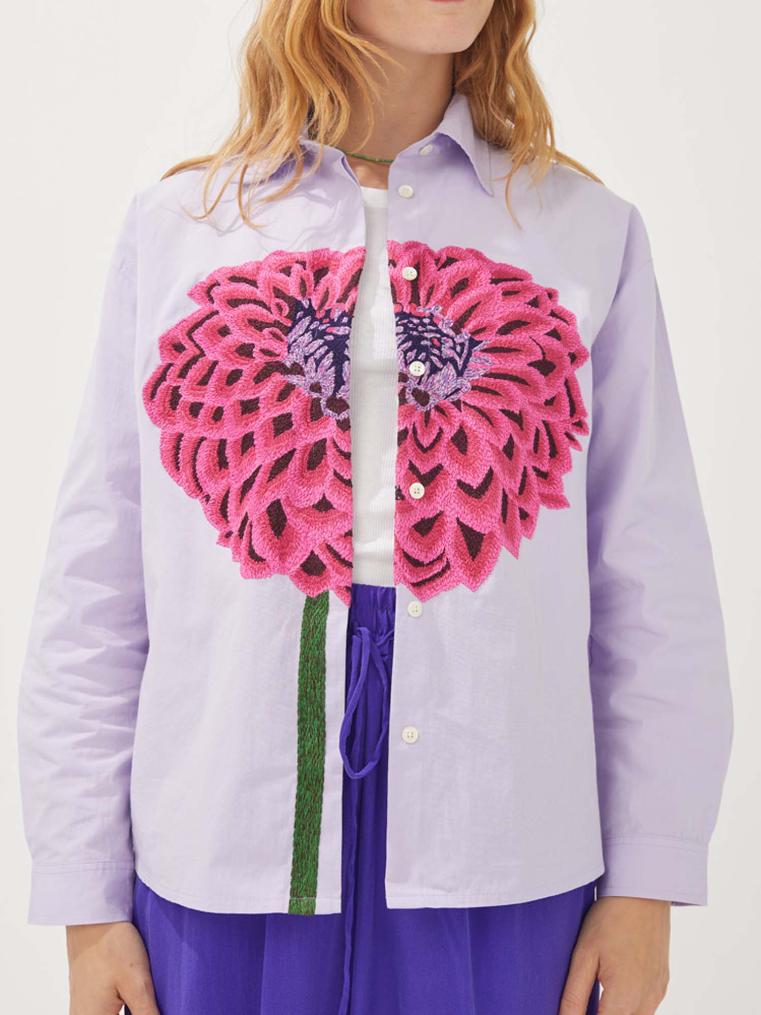 Mii Les iconiques Chemise Alma chemisier Dahlia parme coton