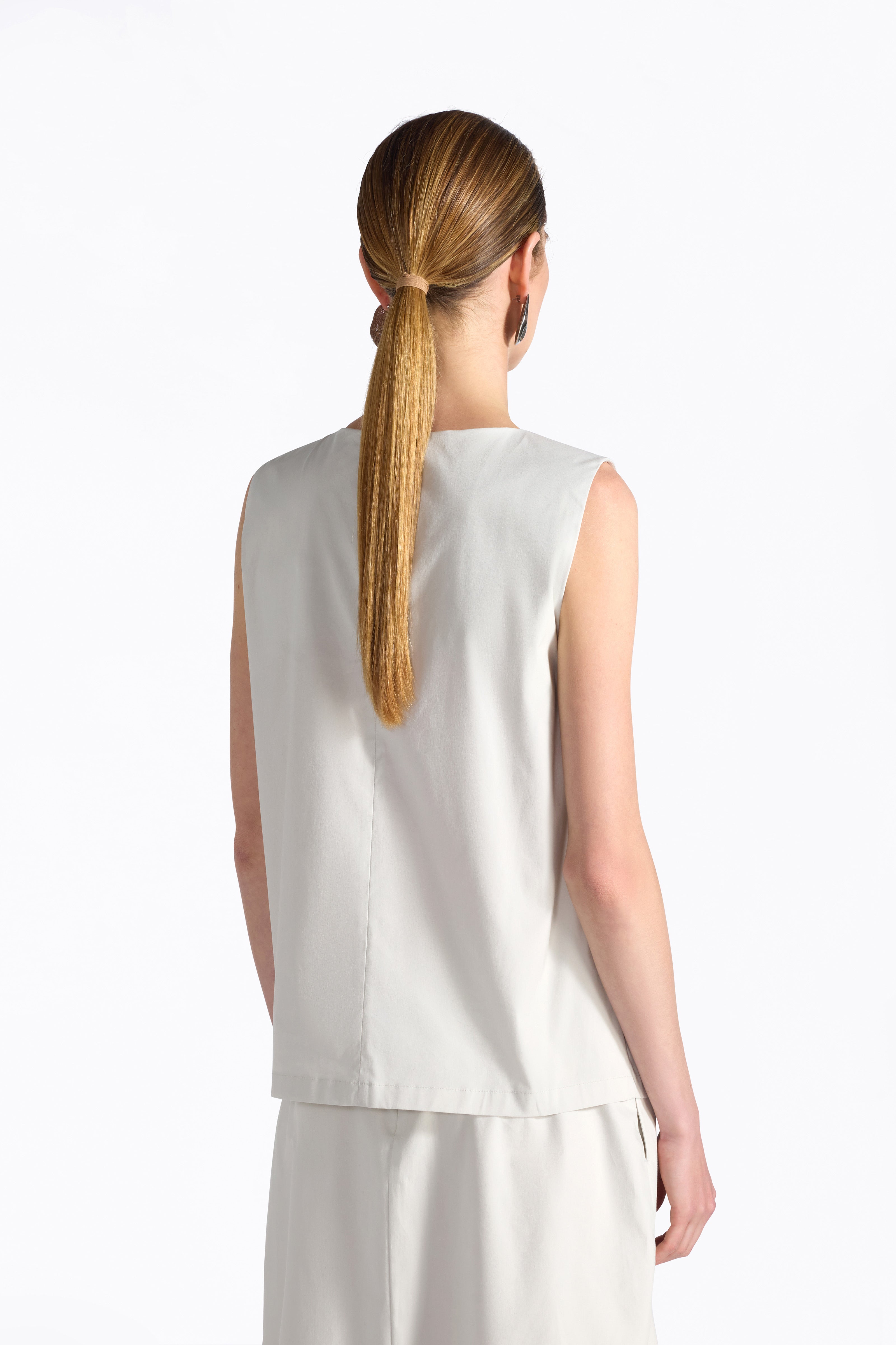 Liviana Conti Ariel chemisier femme luna sans manches drapé