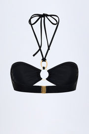 Oh Polly Savai haut bikini noir halter ruché
