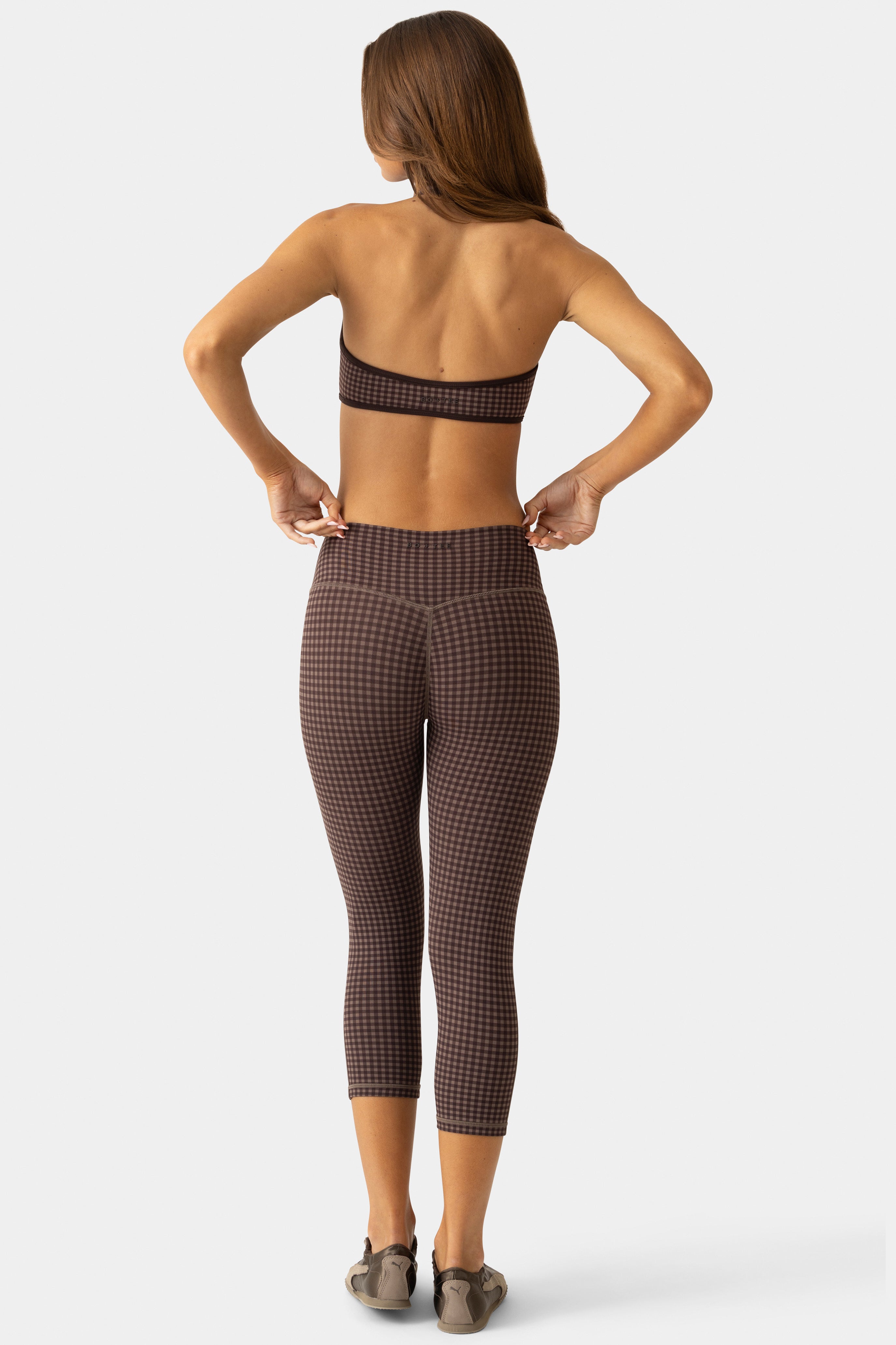 Oh Polly Bo+Tee Legging capri Espresso Gingham taille S