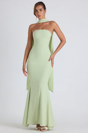 Oh Polly Imogene robe longue bustier vert printemps foulard
