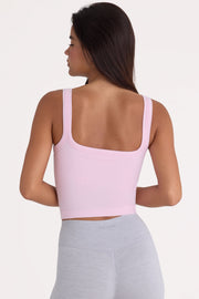 Oh Polly Bo+Tee Soft Rib Débardeur rose col carré