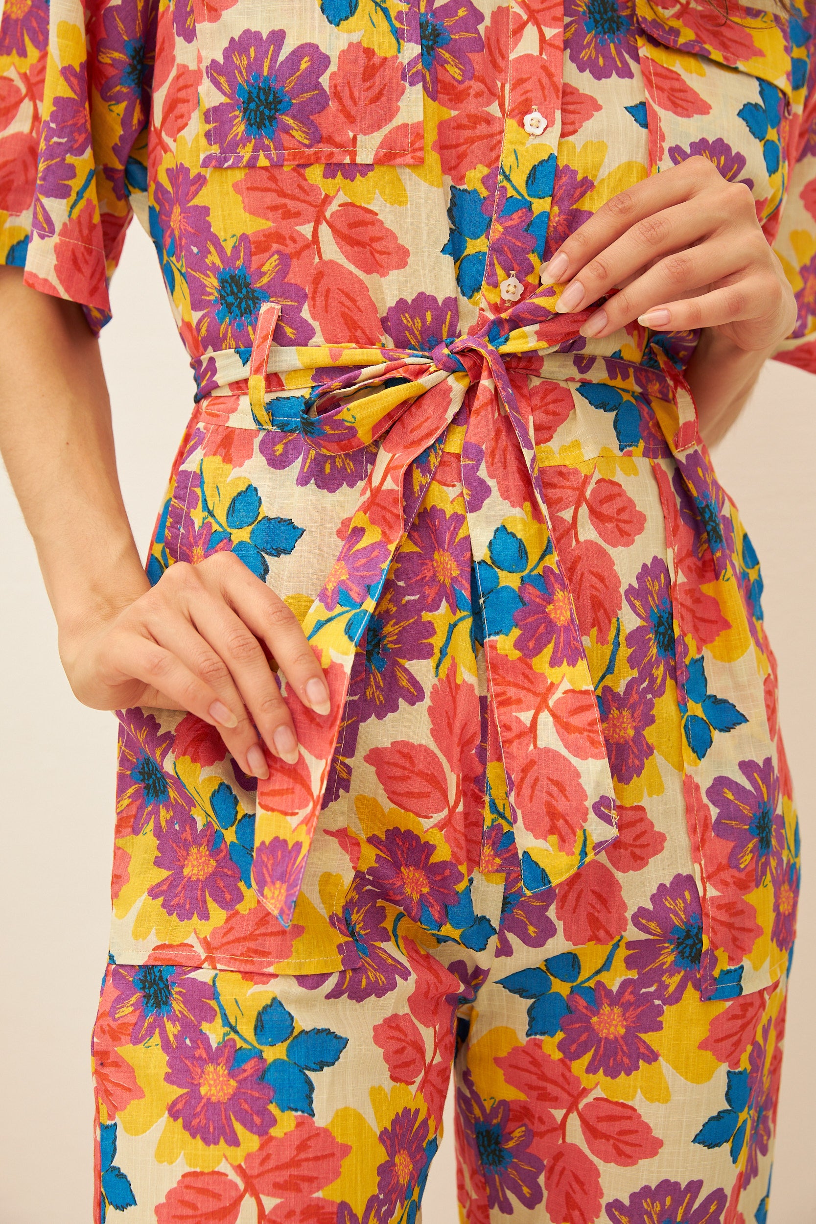 Chicosoleil Florette combinaison écru fleur Jaipur