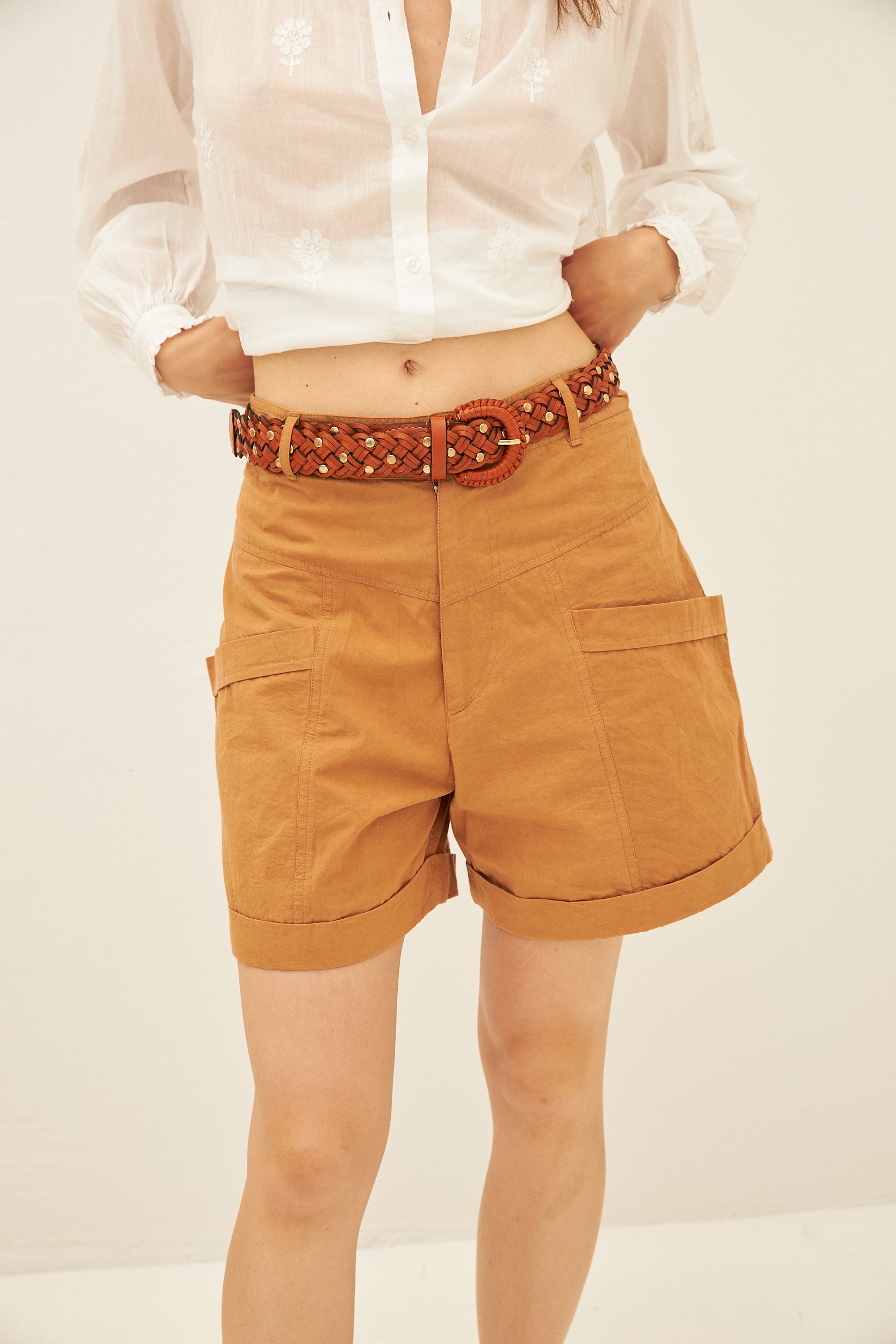 Chicosoleil Bebek short beige coton 4 poches
