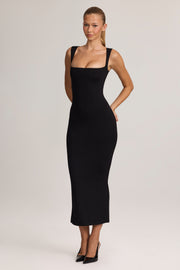 Oh Polly Ainslee 5617 robe midi noire moulante modal