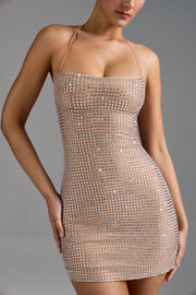 Oh Polly Lasma mini robe amande strass licou
