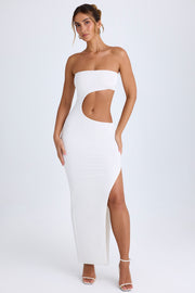 Oh Polly Kaikoa robe bustier maxi blanche à découpes