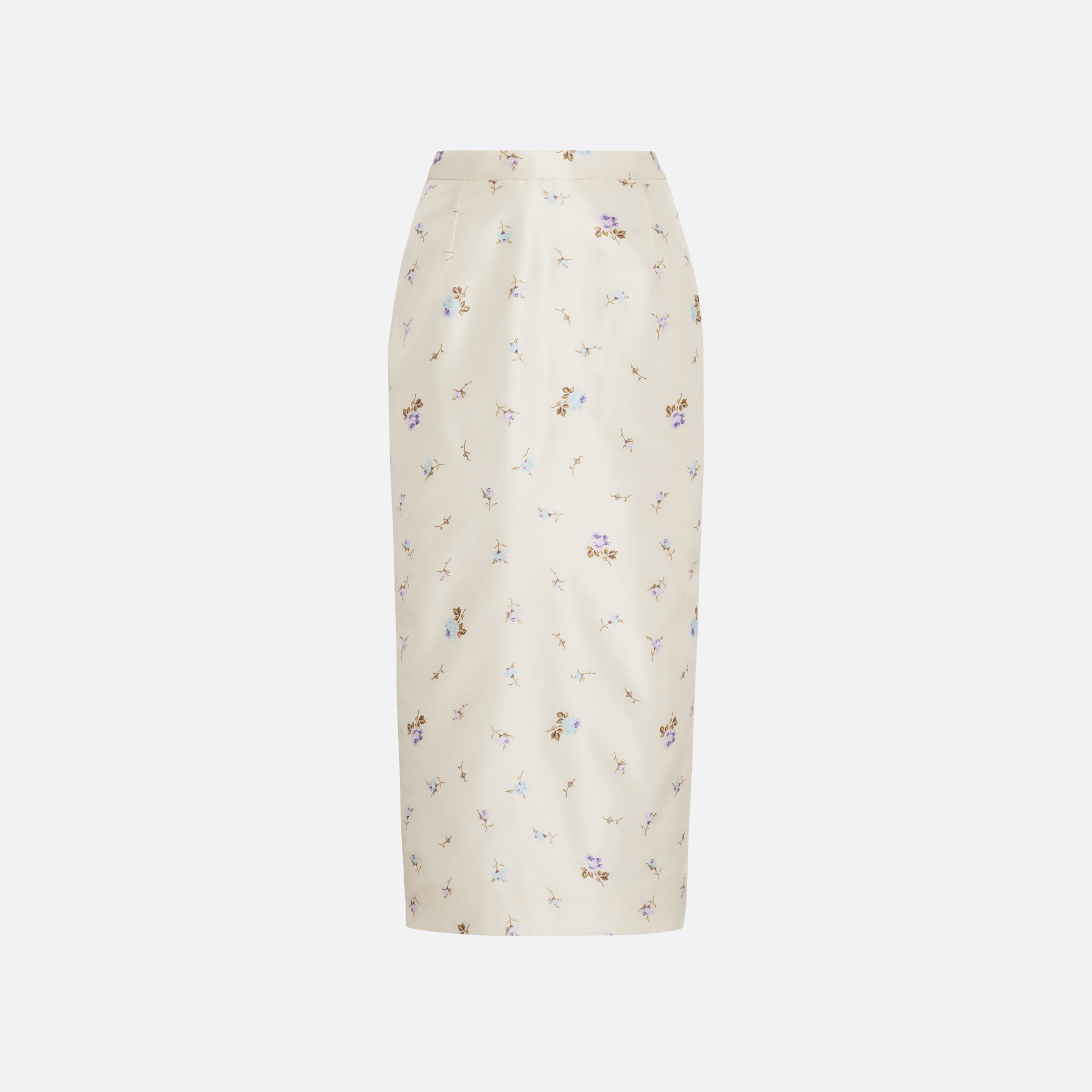 Alessandra Rich Skirts jupe midi soie fleurs blanc taffetas