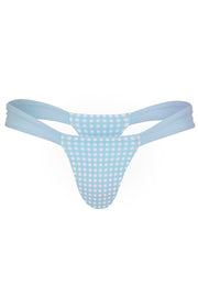 Oh Polly Swim Mele Bas de Bikini Thong Vichy Bleu