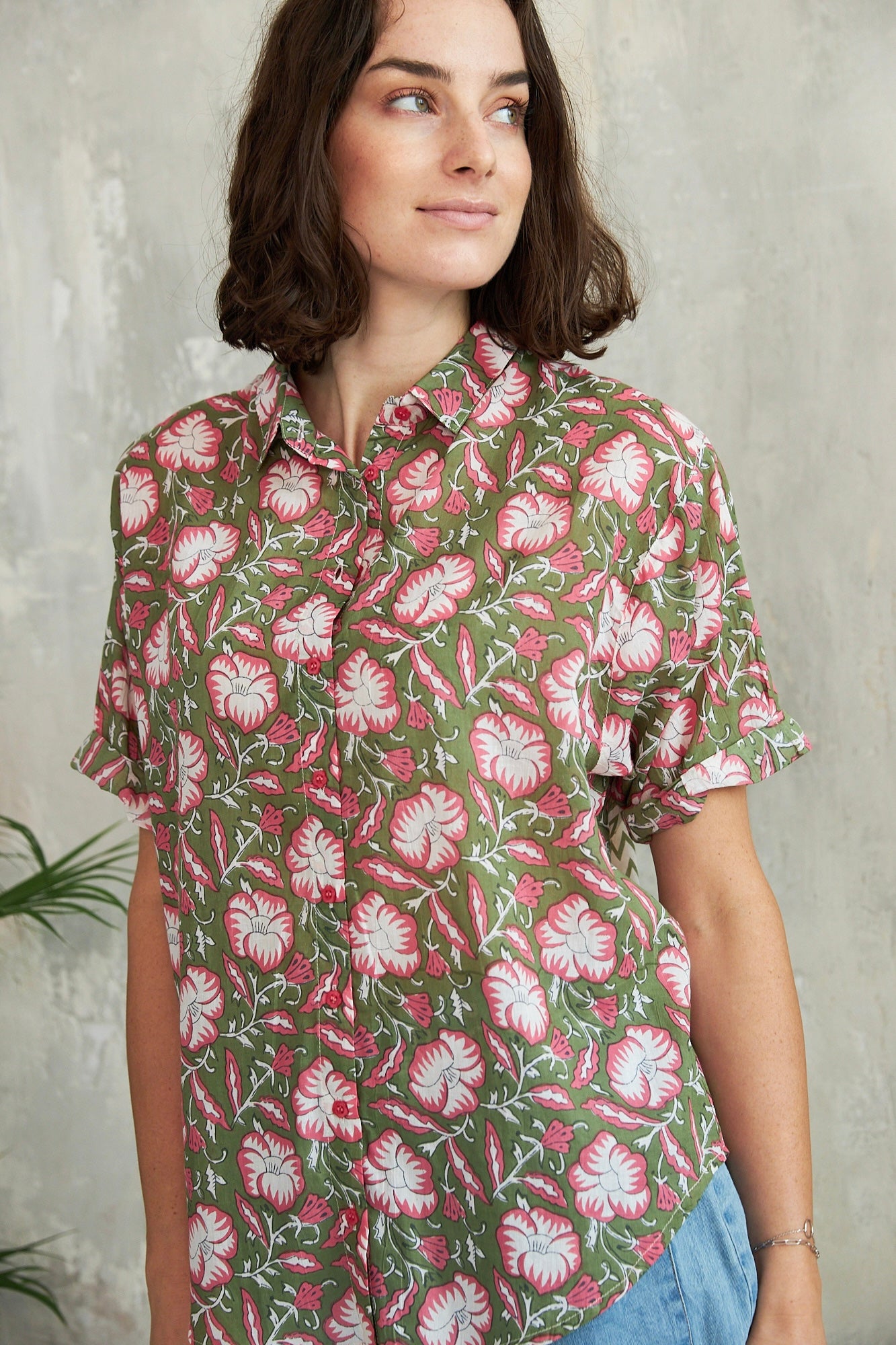 Chicosoleil Donie chemise summer batik vert coton
