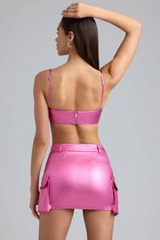 Oh Polly Skirts Jaimee mini jupe cargo rose foncé