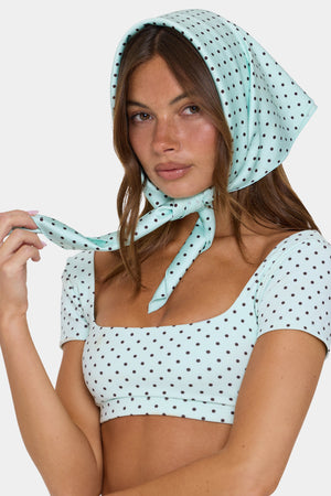 Oh Polly Bo+Tee Foulard Satin Mint Chip Vert Menthe Multi-Usage