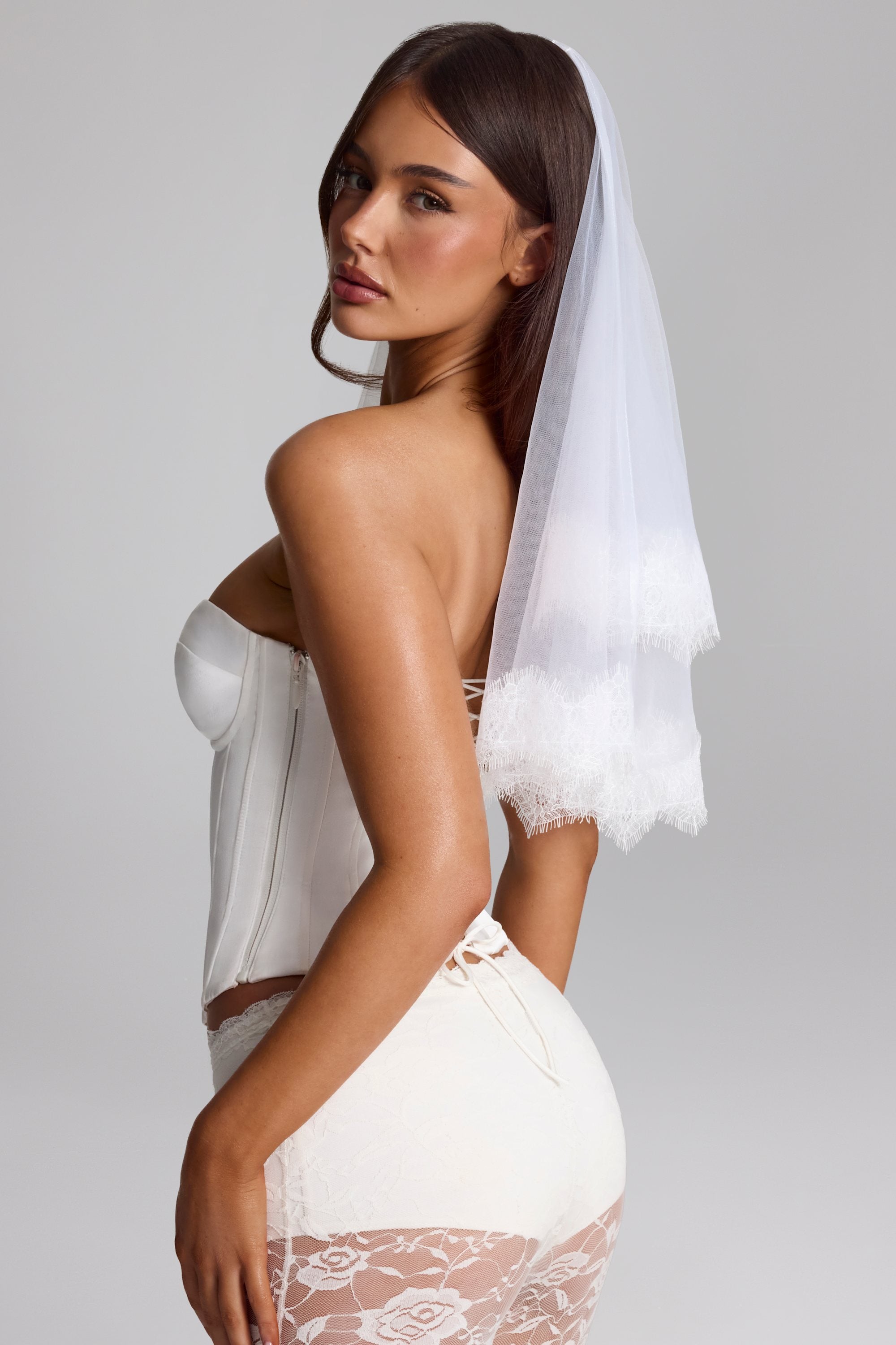 Oh Polly Trixie Voile Blanc Dentelle Tulle Taille Unique