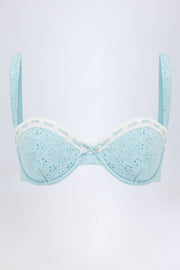 Oh Polly Swim haut bikini Ravello bleu clair broderie armatures