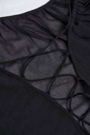 Oh Polly Dresses Avalon mini robe noire manches ballon