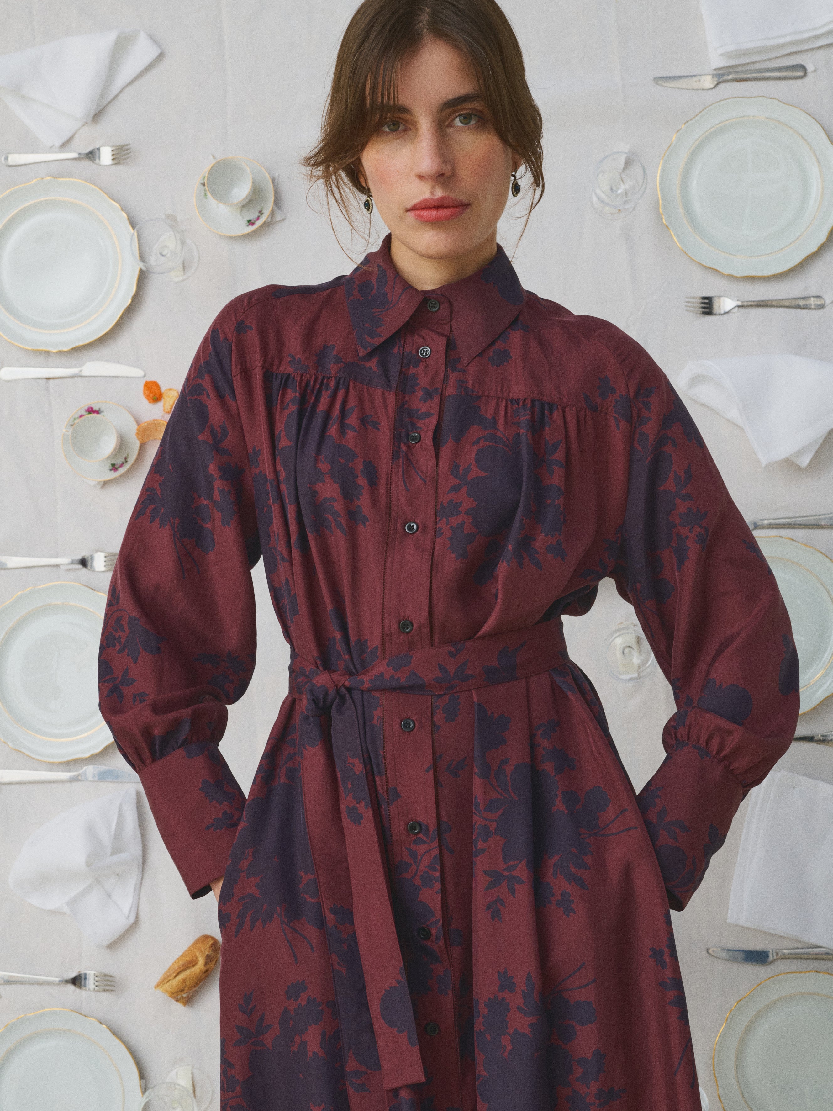 Mii à table Venus La Vaisselle robe longue soie taille M