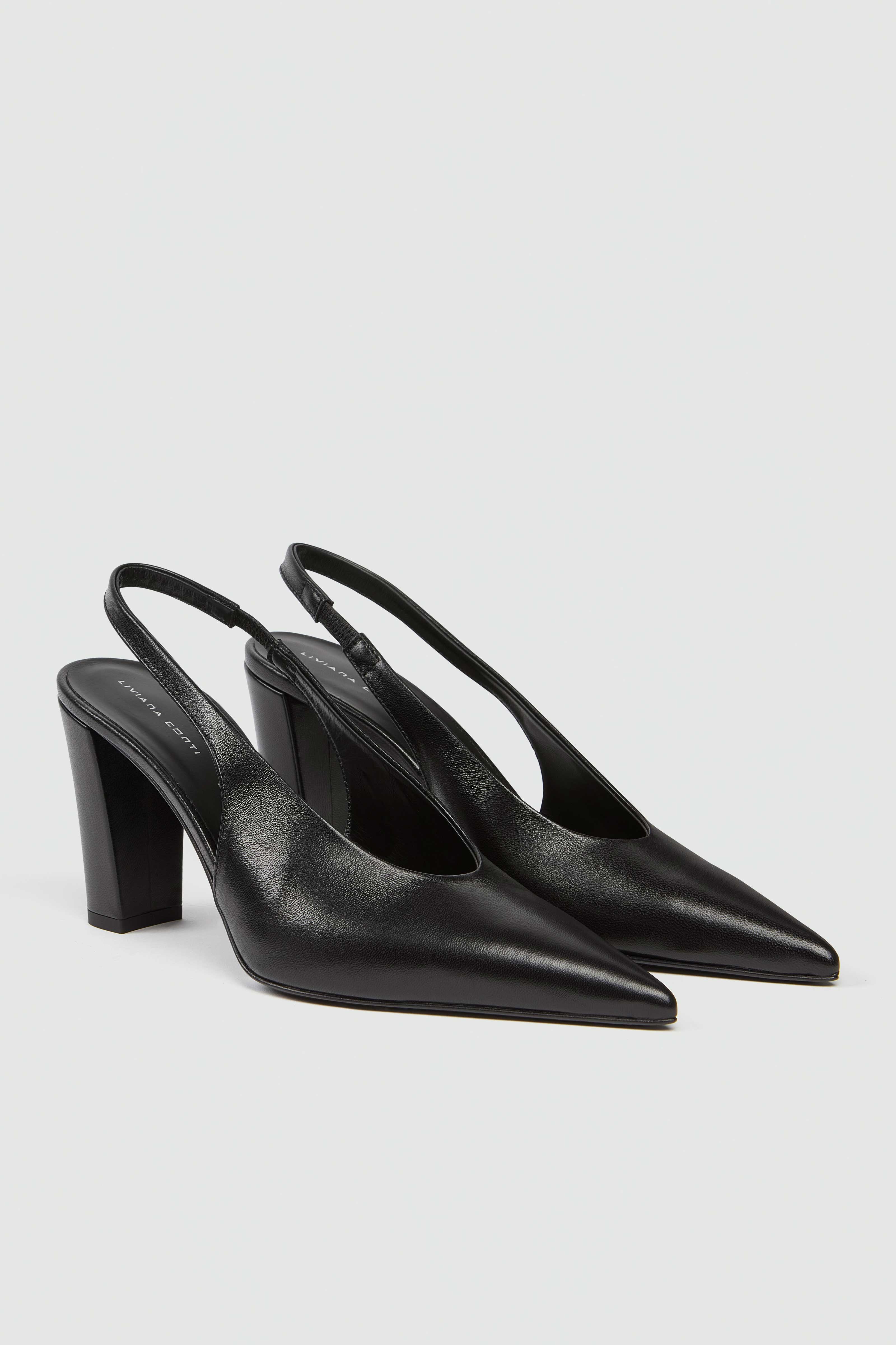Liviana Conti Carla slingback cuir noir 38 talon 8cm