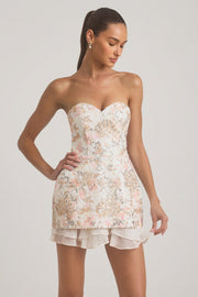 Oh Polly Eliselle mini robe ivoire corset sequins