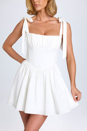 Oh Polly Marianna robe mini corset blanc coton