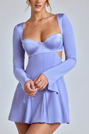 Oh Polly Leotine 8078 mini robe bleu lavande georgette