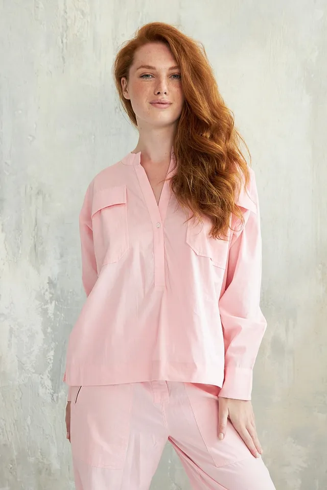 Chicosoleil Bobby top rose Meringue popeline coton