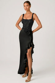 Oh Polly 13141 Robina robe corset noire sequins