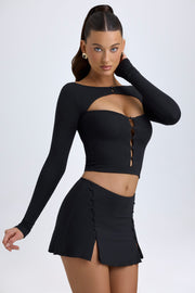 Oh Polly Dalla mini jupe noire taille basse modal