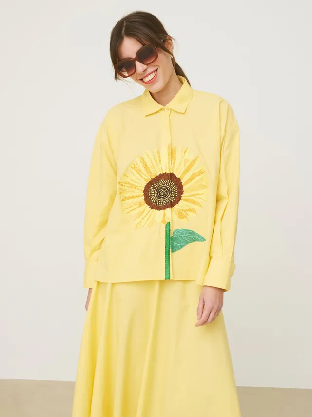 MII Les iconiques chemise Greta Tournesol brodée