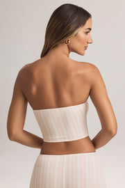 Oh Polly Verna Top Bandeau Pink Stripe - Crop Top Modal Rayé