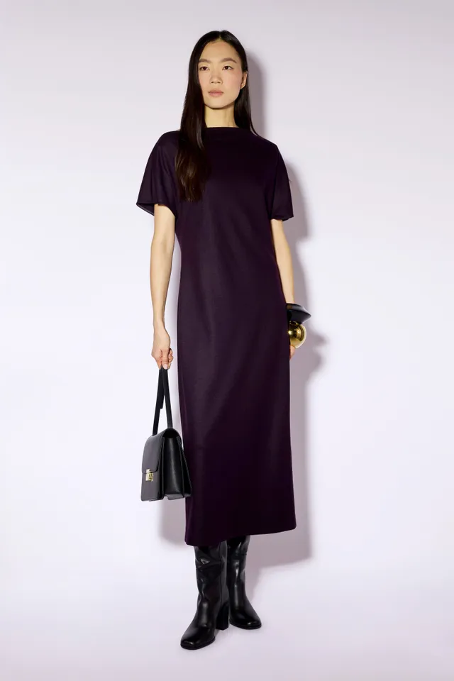 Liviana Conti Sabina robe midi cachemire mirtillo