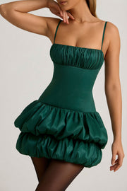 Oh Polly Clarice 12015 mini robe satin vert émeraude
