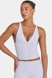 Oh Polly Tops ButterCloud débardeur gris chiné côtelé