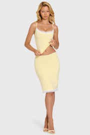 Oh Polly Skirts Jupe Midi Lenea Beurre Modal Dentelle