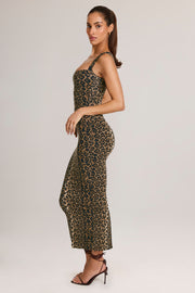 Oh Polly Ainslee 5617 robe midi léopard moulante modal