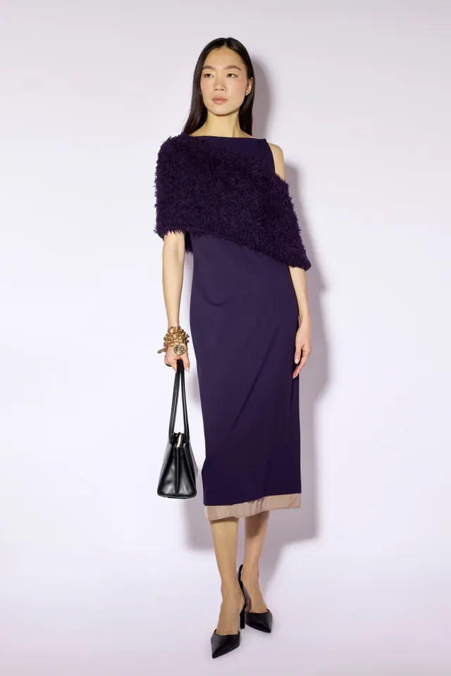 Liviana Conti Abiti Virna robe fourreau mirtillo/sesamo