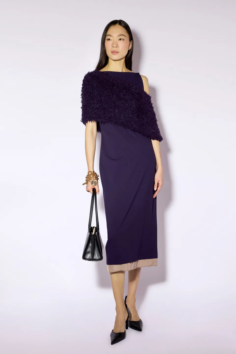 Liviana Conti Abiti Virna robe fourreau mirtillo/sesamo