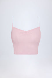 Oh Polly Livia 14253 caraco crop top rose baby pink coton