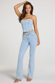Oh Polly Odessa Jean Bootcut Clair Taille Mi-Haute