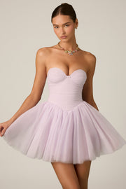 Oh Polly Dottie robe mini corset tulle lilas bustier