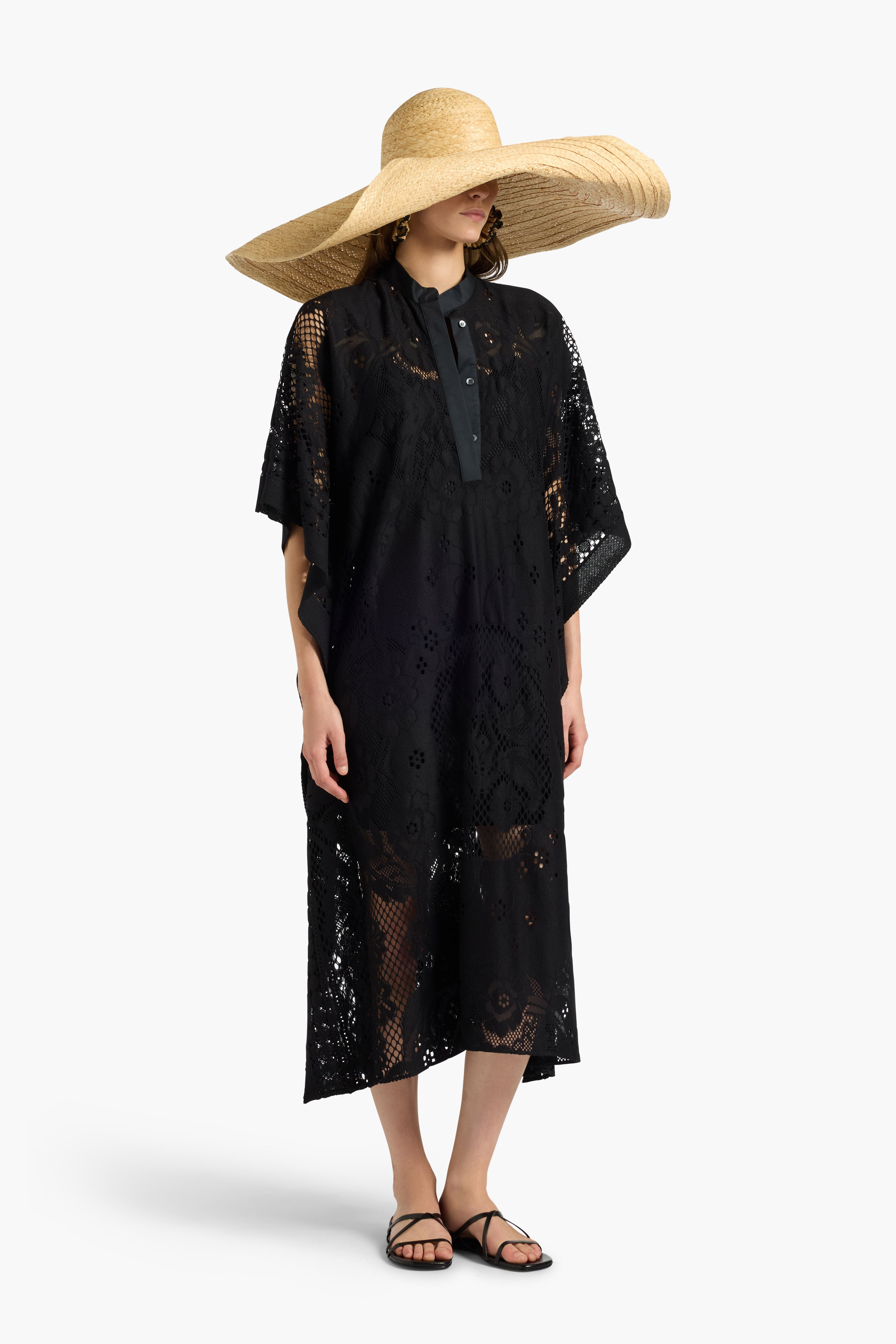 Liviana Conti Cassidy robe midi dentelle noire coton