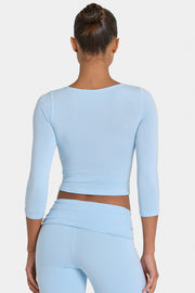 Oh Polly ButterCloud Top manches 3/4 sky stretch
