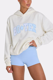 Oh Polly Oversized Applique Hoodie sweat femme écru coconut