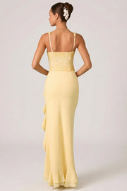 Oh Polly 13141 Robina robe corset jaune sequins