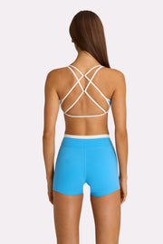 Oh Polly Bo+Tee Soft Active Short Bleu Électrique Anti-Transparence