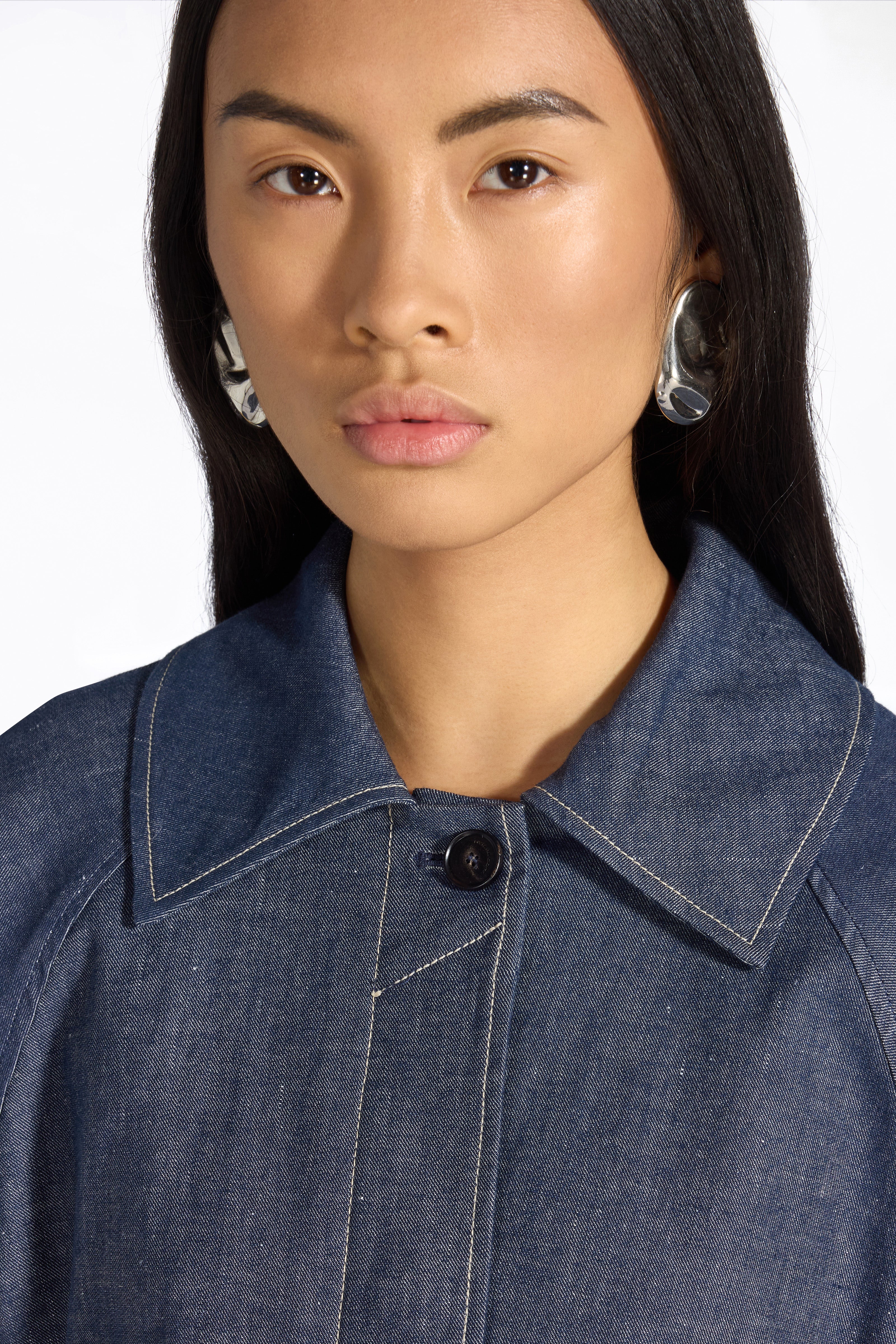Liviana Conti Waylen veste jean blue denim chambray coton